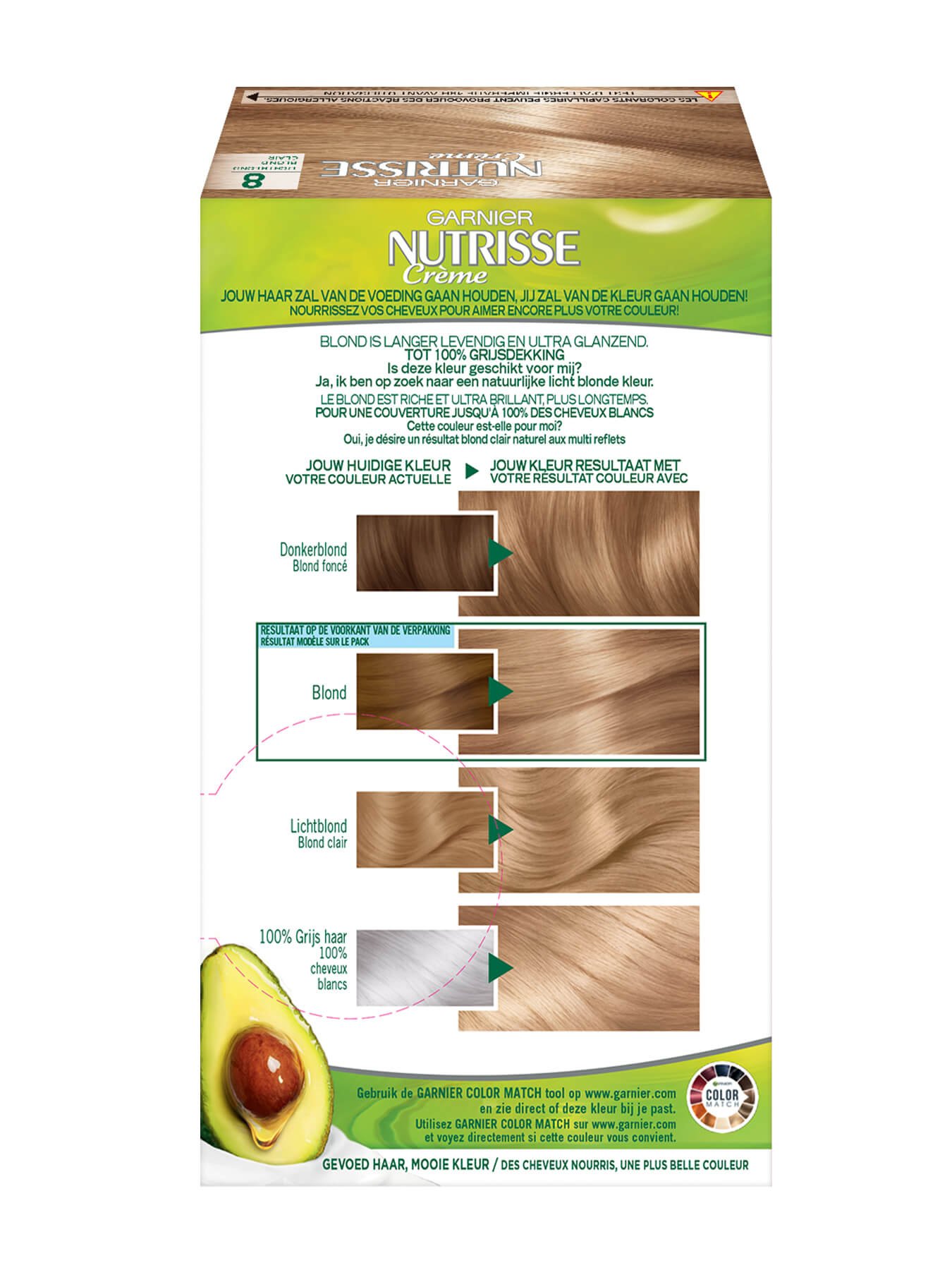 Nutrisse Creme 8 blond achterkant
